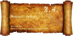 Nuszpl Antal névjegykártya